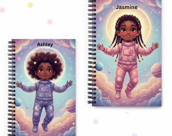 Black Girl Astronaut Notebook Cover | Galaxy Dreamer Print (Digital Download)