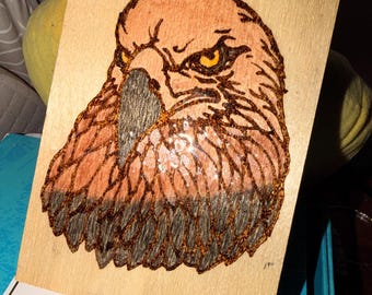 Bald Eagle Wood Burn Art