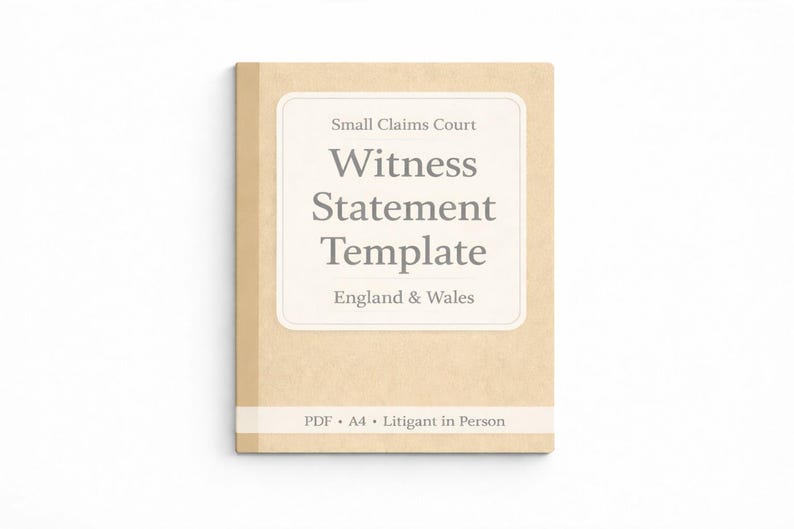 Witness Statement Editable Witness Statement Template – Small Claims Court (england & Wales ...