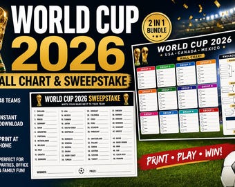 World Cup 2026 Wall Chart with Sweepstake