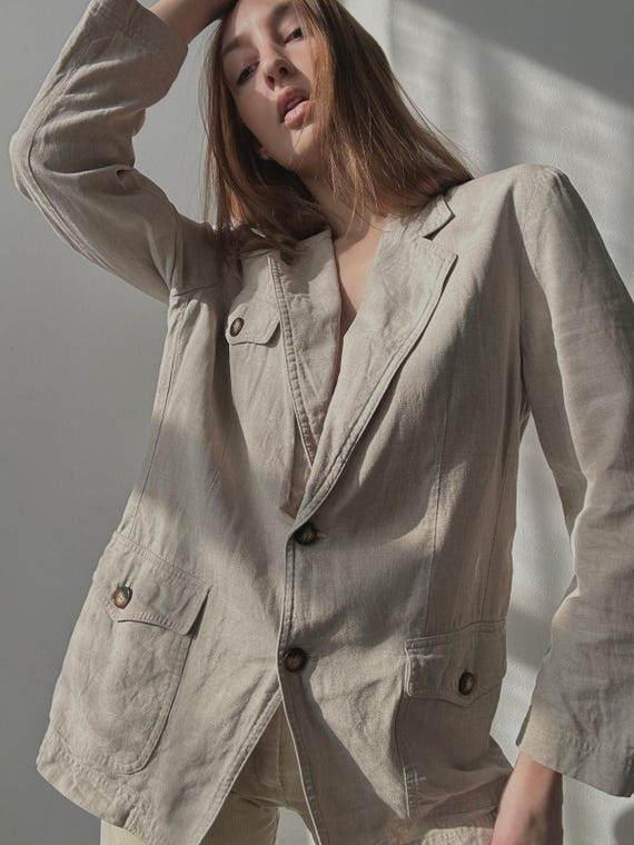 LINEN BLEND BLAZER View 3