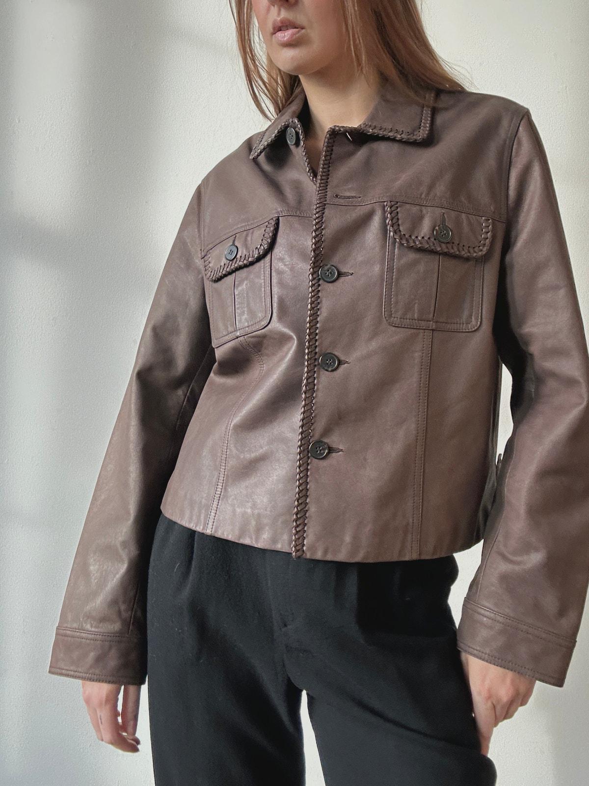 BRAIDED LEATHER JACKET - Etsy