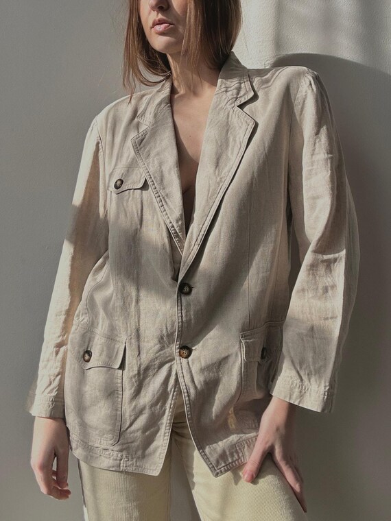 LINEN BLEND BLAZER View 6
