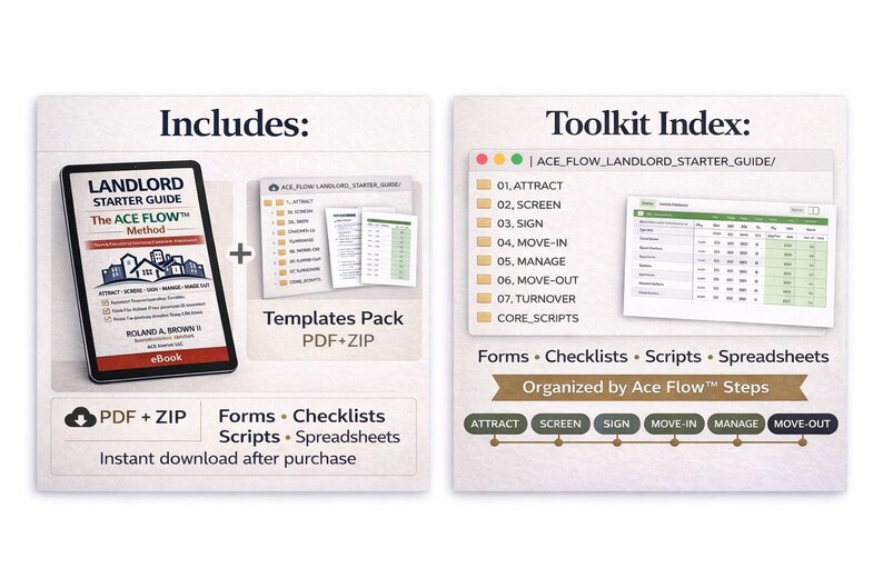 Landlord Starter Guide Ebook + Templates Bundle | Ace Flow™ Method ...