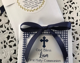 Printed First Communion Christening Wildflower Seed Favor Packets Baptism