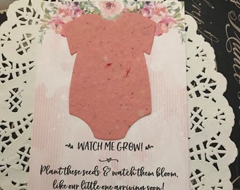 Baby Shower Favor, Wildflower Seeds, Seeded Flower Paper Shape, Baby Sprinkle Favor