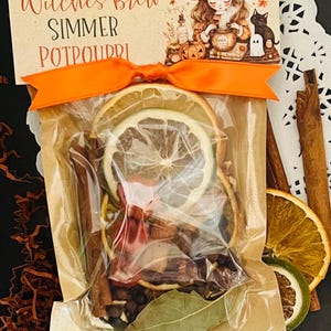 Witches Brew Simmer Potpourri, Halloween Simmering Spices, Citrus and Cinnamon Simmer Potpourri for Favors, Hostess and Teacher Gifts