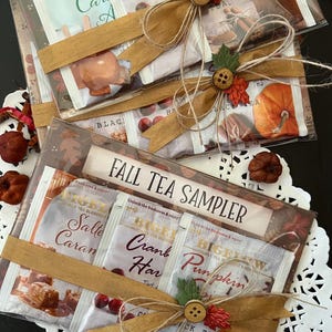Set of 2 Fall Tea Sampler, Tea Packets for Favors, Hostess and Teacher ...