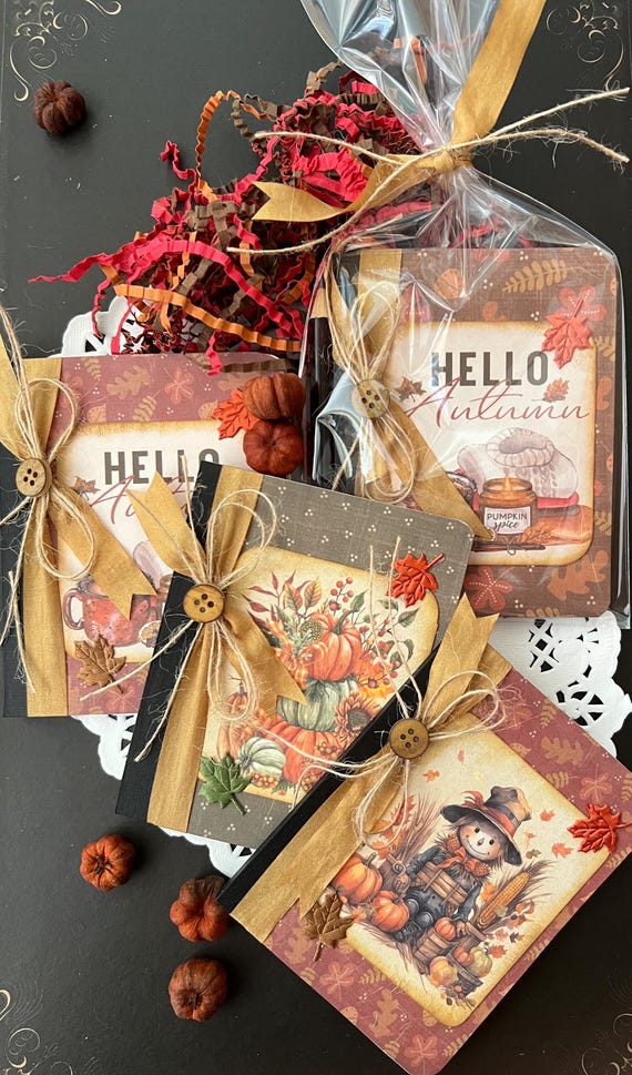 Altered Mini Composition Fall Notebook, Journal, Fall Harvest Gift, Girlfriends Gift, Teacher Gift,