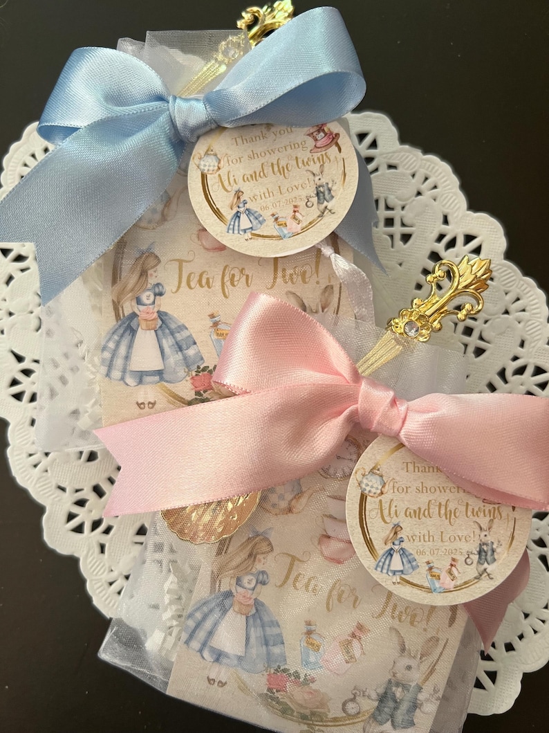 Set of 10 Alice in Wonderland Tea Party Favors, Tea Party Shower Favor ...