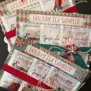 Set of 2 Holiday Tea Sampler, Tea Packets for Favors, Hostess and ...