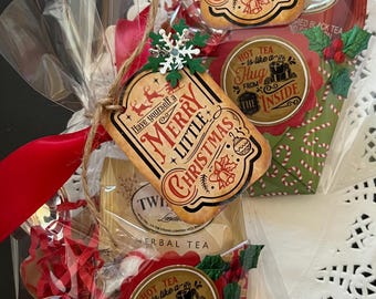 Holiday Tea Set, Christmas Tea Packet for Favors, Hostess, Girlfriend and Teacher Gifts, Christmas Favor, Holiday Favor, Christmas Tea
