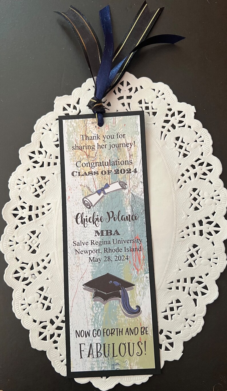 University Bookmark Example Graduation Bookmark Favor, High School, College, University Graduation ...