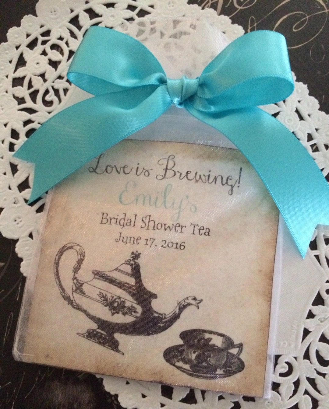 Vintage Look Love is Brewing Tea Party Favors, Tea Pot, Tea Cup, Alice ...