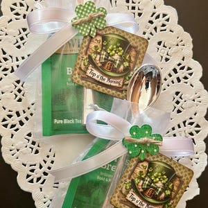 Set of 2 St. Patrick&#39;s Day Tea Favor, Irish Tea Favors, St Patrick&#39;s Day Tea Packets for Favors, Hostess Gifts, Bridal Shower Tea, Irish Tea