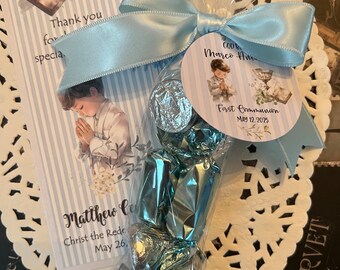 Boy's First Communion Favor, Baptism Favor, Confirmation Favor, Communion Candy, Communion Place Setting Favor. Communion Kid's Favor