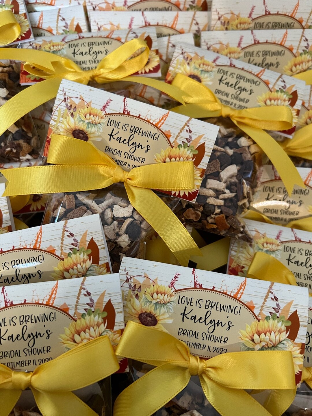 Bridal Shower Favor, Sunflower, Thanksgiving Mulling Spice, Fall