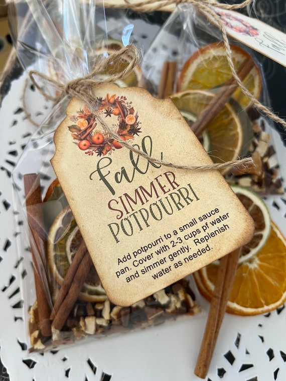 Fall Simmer Potpourri, Fall Simmering Spices, Citrus and Cinnamon Simmer Potpourri for Favors, Hostess and Teacher Gifts