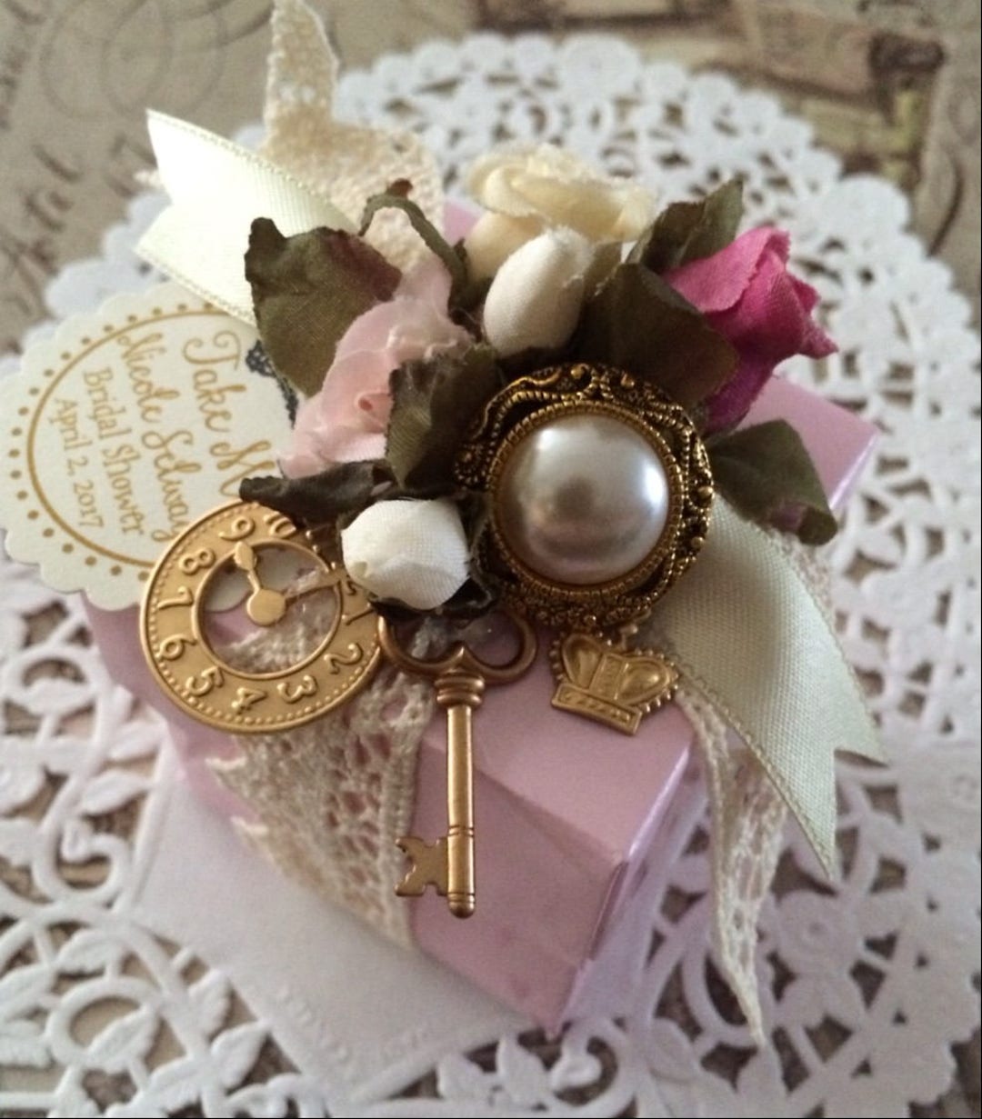 Vintage Look Alice in Wonderland Pink 2 Piece Box Tea Party Favors ...