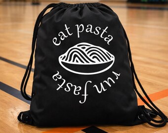 Transferencia o pegatina termoadhesiva "Eat Pasta Run Fasta" para corredores | Transferencia textil termoadhesiva para camisetas, bolsos y más. Maratón | Triatlón | Regalo para corredores