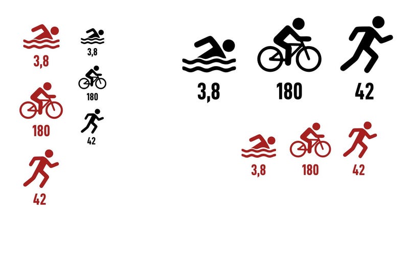 Long Distance Sticker Triathlon Plot 3.8 | 180 | 42 – Swim Bike Run Long Distance Stickers ...