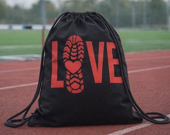 Transferencia termoadhesiva o pegatina LOVE para corredores y joggers | Transferencia termoadhesiva textil para camisetas y bolsos (también disponible como pegatina) | Regalo para maratón/triatlón