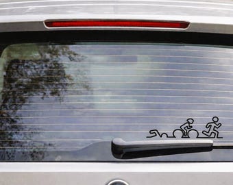Swim Bike Run - Minimalist Triathlon Design | Sticker | Iron-on Decal | Textile Design as a Gift for Triathlon, Ironman