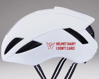 Pelo de casco, no me importa - Adhesivo o transferencia termoadhesiva para bicicleta, diseño textil para bicicleta, bicicleta de carreras, MTB, casco de bicicleta, también apto para camisetas