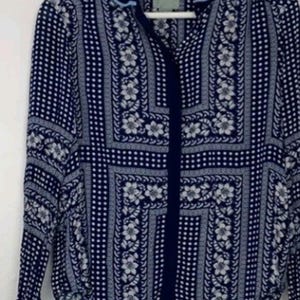 Maeve anthropologie Women's Art House Navy Polka Dot Size 4 image 7