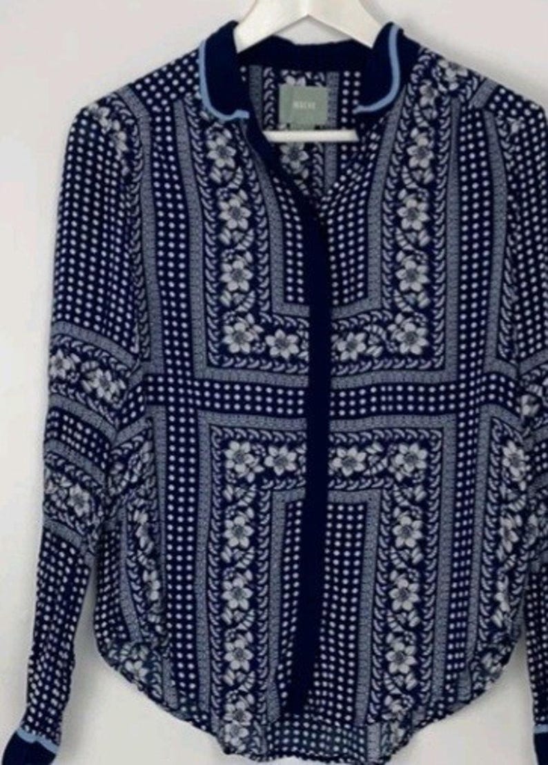 Maeve anthropologie Women's Art House Navy Polka Dot Size 4 image 7