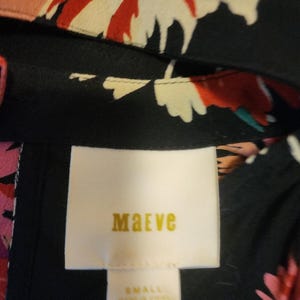 Blusa floral negra para mujer Maeve de Anthropologie, talla pequeña EUC imagen 14