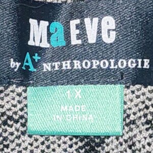 anthropologie Maeve Womens Trixie crop Sweater Blk Wht Cherries Size 1X image 11