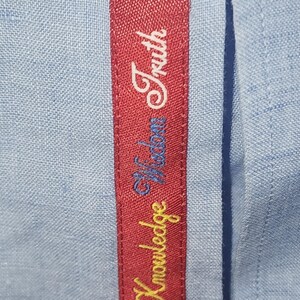 Camisa de hombre Robert Graham, azul, 100% algodón, bordada, manga larga, talla XL. imagen 3