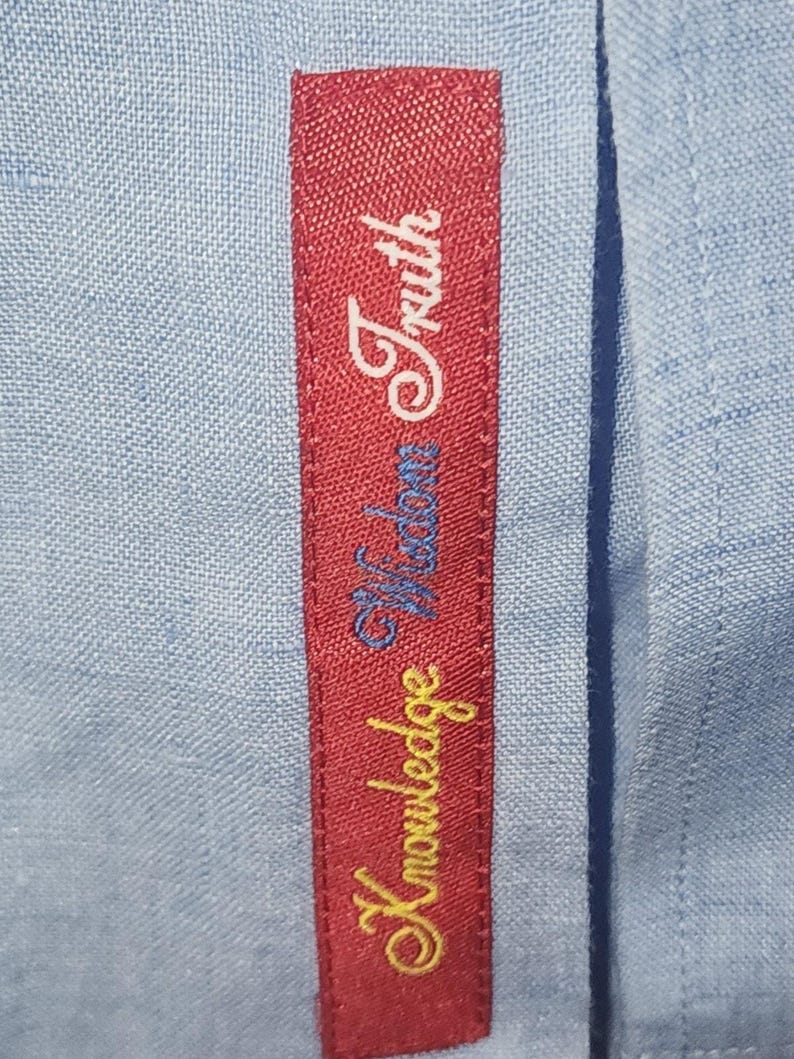 Camisa de hombre Robert Graham, azul, 100% algodón, bordada, manga larga, talla XL. imagen 3