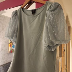 W5 for anthropologie womens sage green short sleeve blouse Size Small image 5