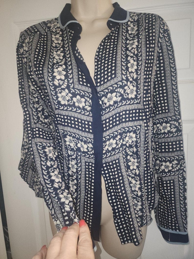 Maeve anthropologie Women's Art House Navy Polka Dot Size 4 image 18