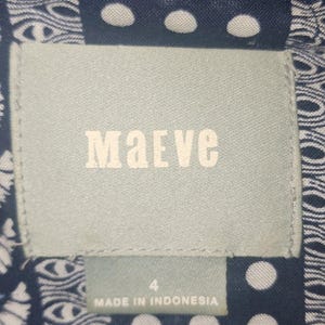 Maeve anthropologie Women's Art House Navy Polka Dot Size 4 image 4