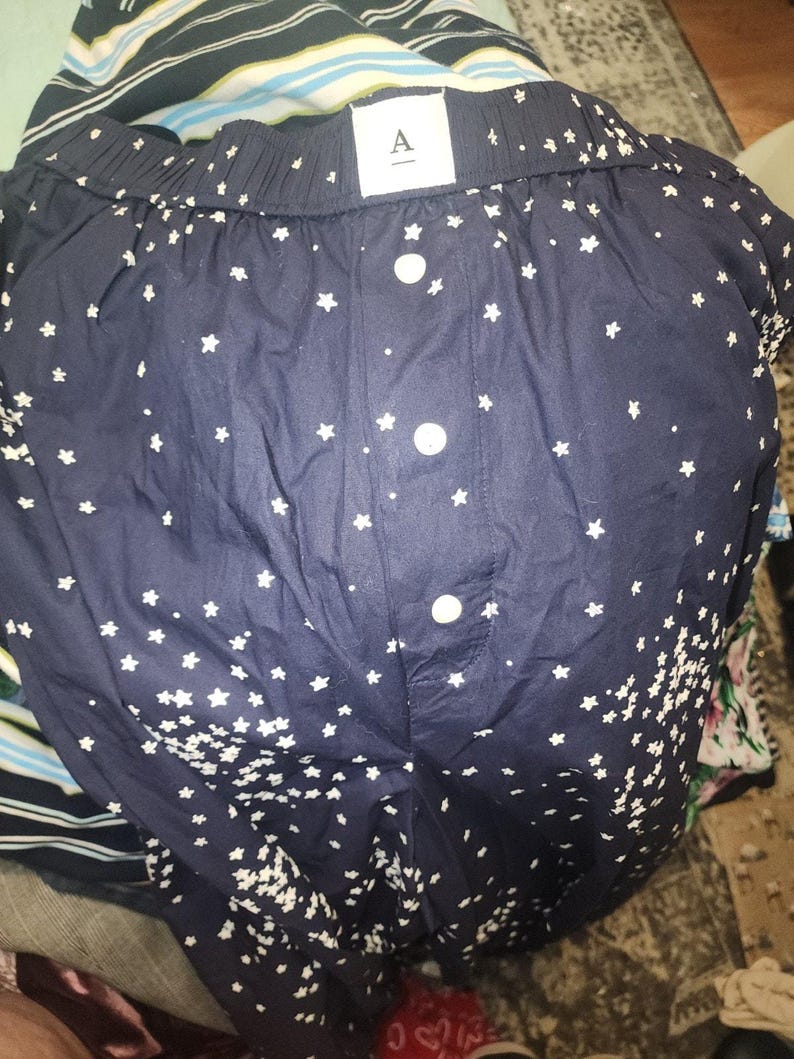 anthropologie Womens Wren boxer sleep pajama pants Dark Navy Stars Size Large image 3