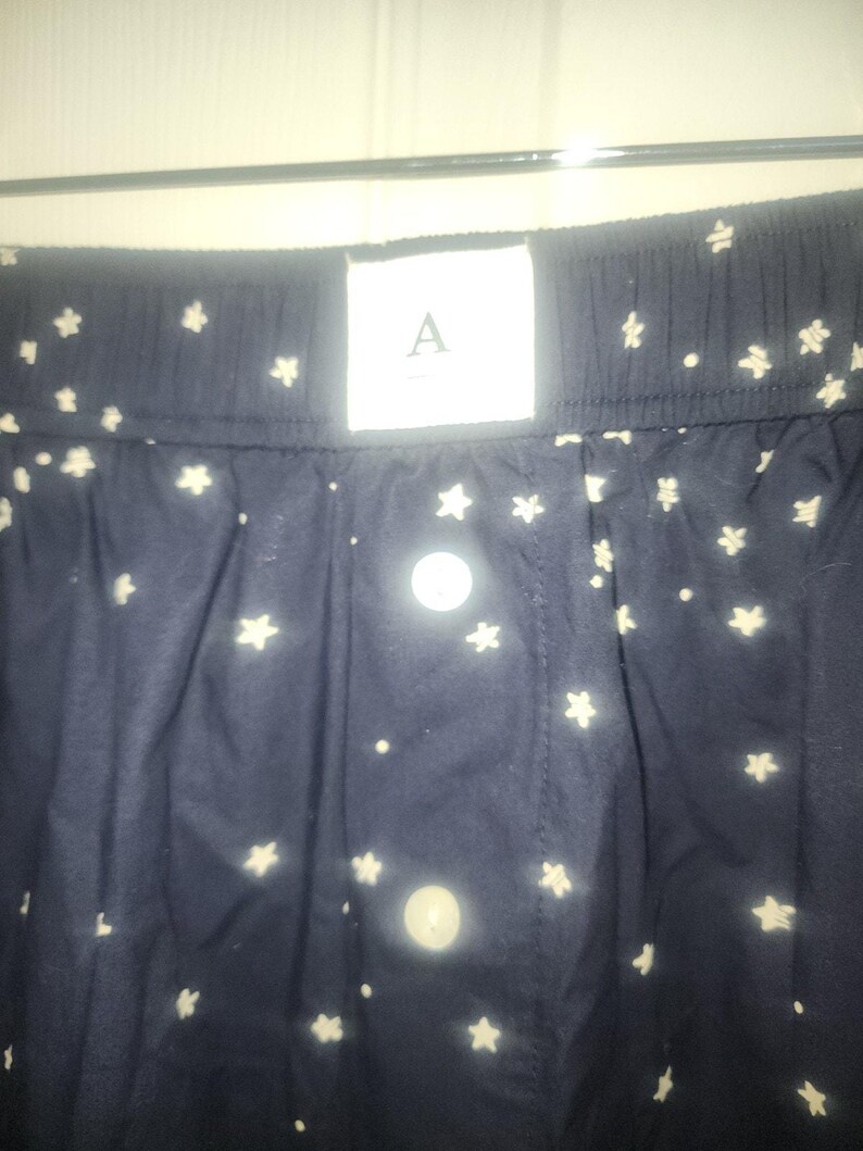 anthropologie Womens Wren boxer sleep pajama pants Dark Navy Stars Size Large image 13
