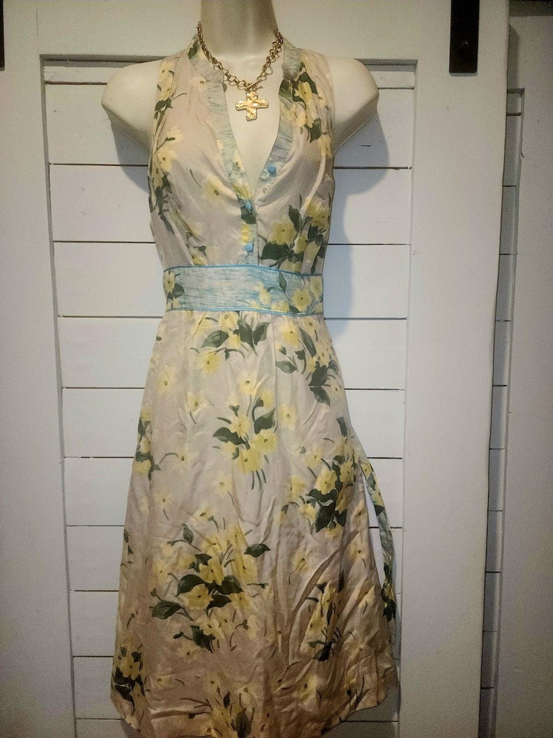 Maeve anthropologie Womens Dutch Yellow Floral Spring Midi Dress Size 6 bild 1