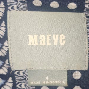 Maeve anthropologie Women's Art House Navy Polka Dot Size 4 image 8