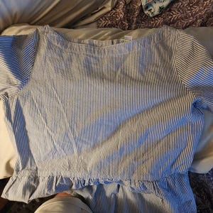 anthropologie Haley and The Hound Women's Seersucker Button Back Top Size Small image 4