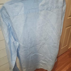 Camisa de hombre Robert Graham, azul, 100% algodón, bordada, manga larga, talla XL. imagen 13