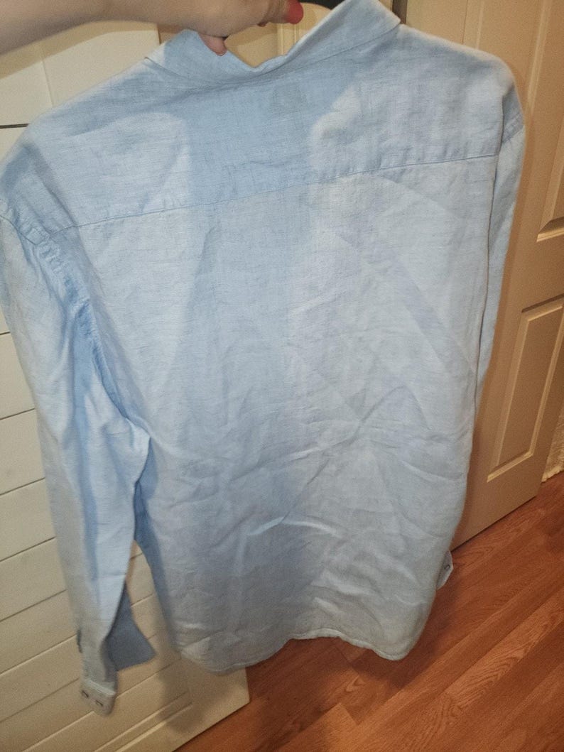 Camisa de hombre Robert Graham, azul, 100% algodón, bordada, manga larga, talla XL. imagen 13