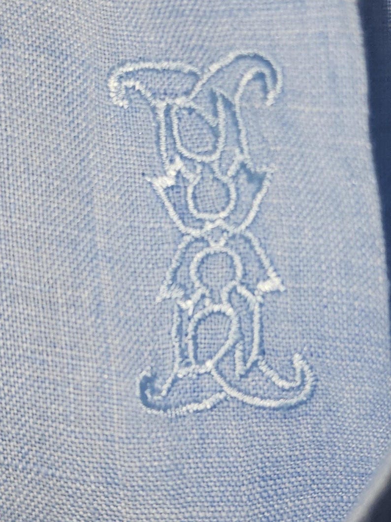 Camisa de hombre Robert Graham, azul, 100% algodón, bordada, manga larga, talla XL. imagen 5
