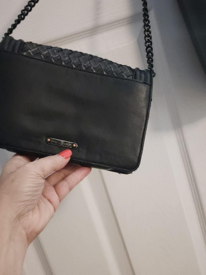 Rebecca Minkoff Womens Small Leather Crossbody Black EUC image 5