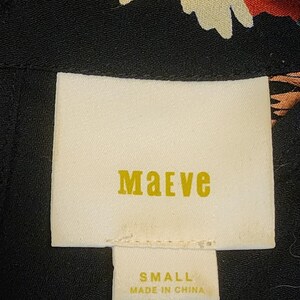 Blusa floral negra para mujer Maeve de Anthropologie, talla pequeña EUC imagen 3