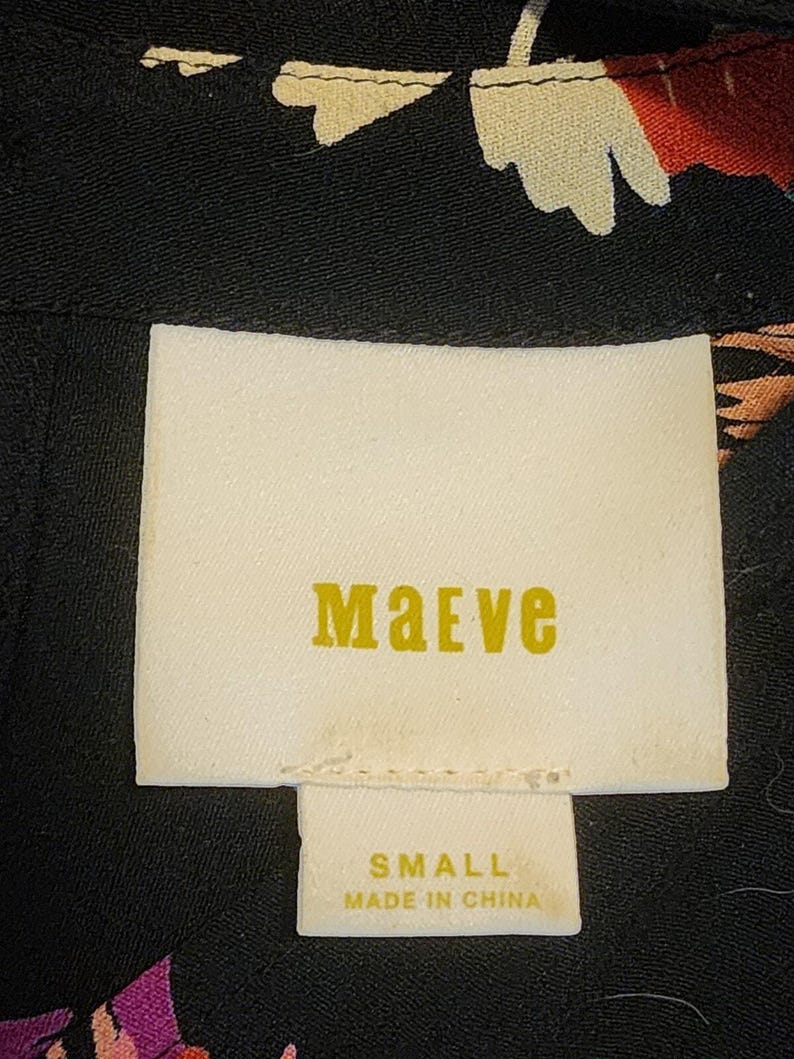 Blusa floral negra para mujer Maeve de Anthropologie, talla pequeña EUC imagen 3