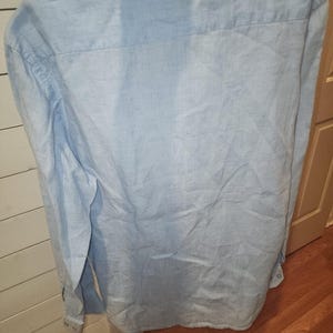 Camisa de hombre Robert Graham, azul, 100% algodón, bordada, manga larga, talla XL. imagen 16