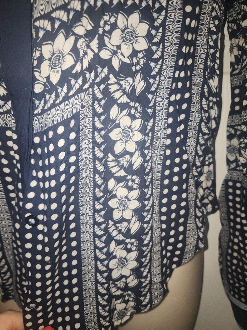 Maeve anthropologie Women's Art House Navy Polka Dot Size 4 image 15